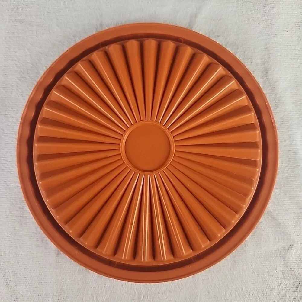 Canister Tupperware Servalier 886 Harvest Orange With Lid 812 Starburst Vintage